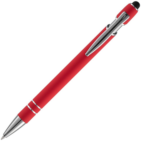 Ручка шариковая Pointer Soft Touch со стилусом, красная - рис 4.