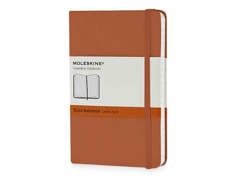 Записная книжка Moleskine Classic (в линейку) в твердой обложке, Pocket (9x14см), оранжевый коралл