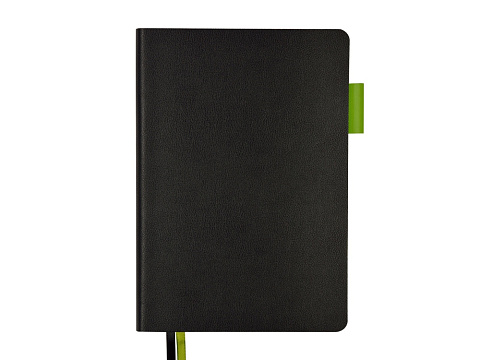 Ежедневник А5 датированный Boston 2026, черный с салатовым обрезом - рис 2.