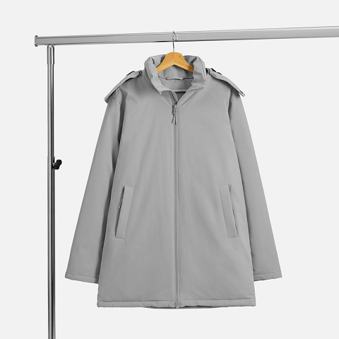 Куртка-парка унисекс Sfera, светло-серая - рис 2.