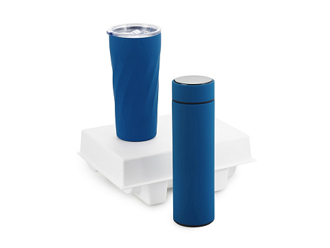 Подарочный набор FAMILY с термосом и термокружкой, синий