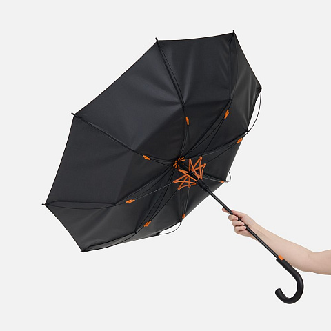 Зонт-трость Hidecolor с цветными спицами, оранжевый - рис 8.