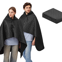 Пончо Cappy с капюшоном на липучке в мешке, черный