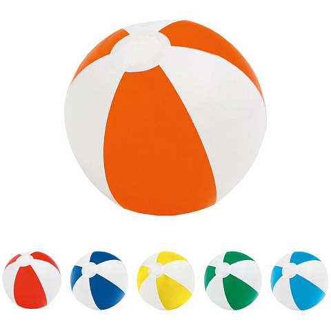 Надувной пляжный мяч Cruise, оранжевый с белым - рис 3.