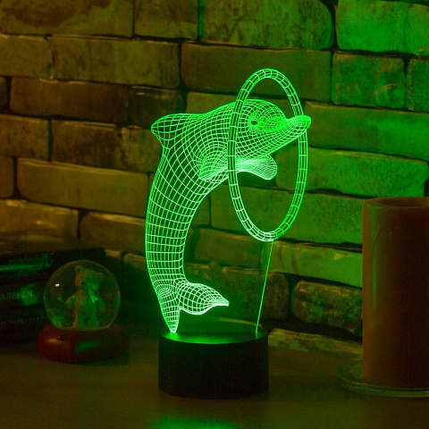 3D лампа Дельфин в кольце - рис 3.