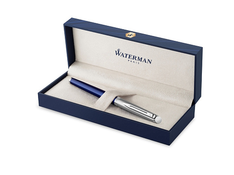 Перьевая ручка Waterman Hemisphere Entry Point Stainless Steel with Blue Lacquer в подарочной упаковке - рис 2.