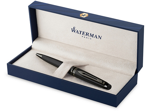 Шариковая ручка Waterman Expert Black, цвет чернил Mblue, в подарочной упаковке - рис 2.