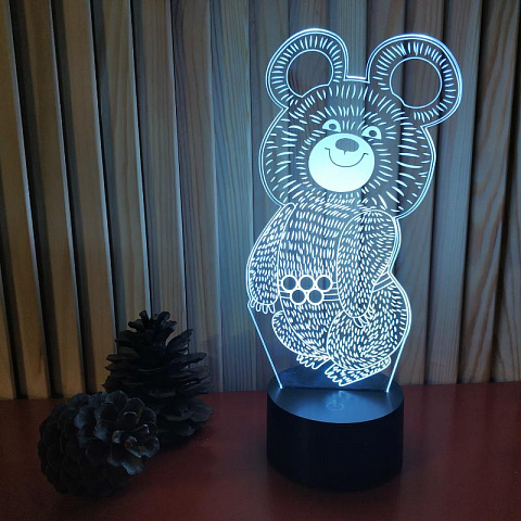 3D светильник Олимпийский мишка - рис 5.