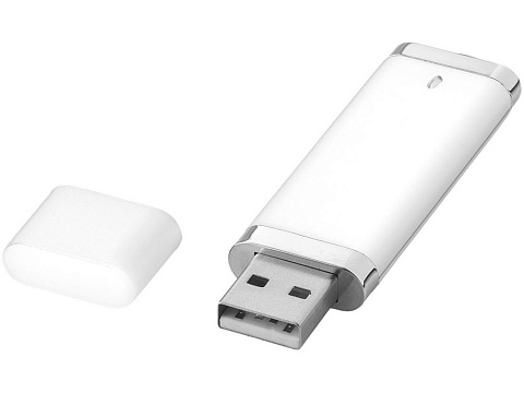 Флеш-карта Flat USB 2.0 на 4 Гб, белый