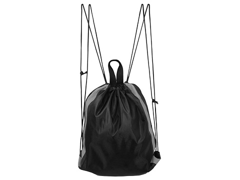 Рюкзак-мешок Savy со светоотражающими полосами по бокам, черный - рис 2.
