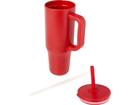 Brady термостакан с силиконовой трубочкой, 900 мл, сертифицированный согласно RCS- Красный - рис 3.