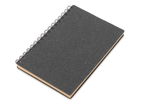 Блокнот на спирали в картонной обложке с переработанной бумагой Mania, черный