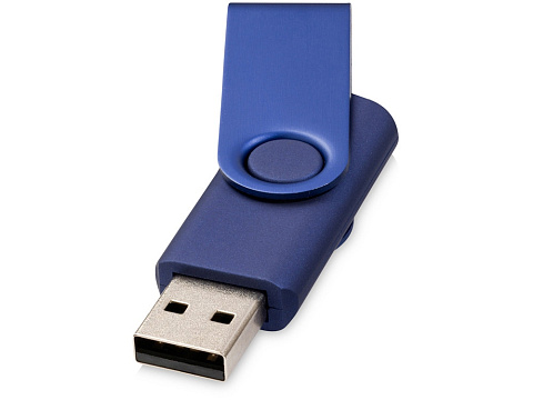 Флеш-карта Rotate Metallic USB 2.0 на 4 Gb, темно-синий