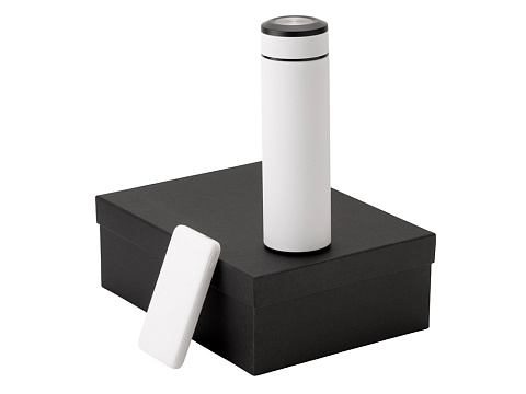 Подарочный набор с термосом и повербанком С2, белый