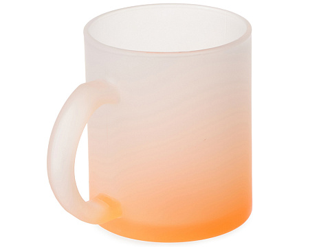 Стеклянная матовая кружка Омбре с градиентом для сублимации, оранжевый - рис 2.