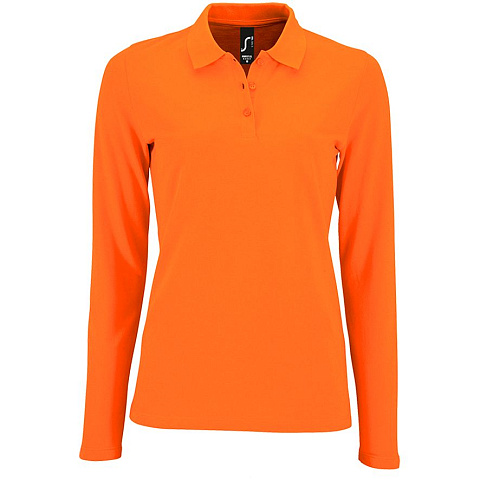Рубашка поло женская с длинным рукавом Perfect LSL Women, оранжевая - рис 2.
