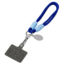 Брелок-браслет Bohemian c тканевым держателем для телефона, синий