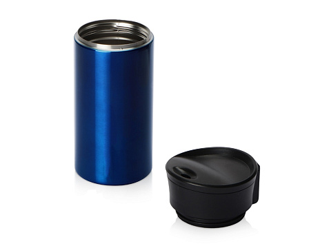 Вакуумная термокружка с кнопкой Upgrade, Waterline, тубус, темно-синий - рис 3.