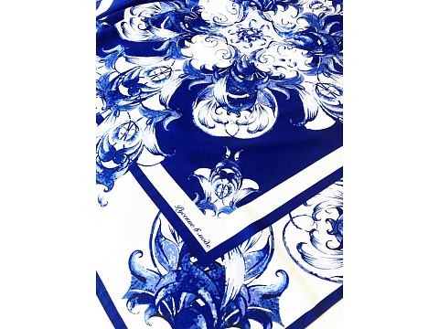 Набор: платок Гжель и свеча Птица счастья - рис 5.