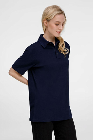 Рубашка поло унисекс Senti, темно-синяя - рис 10.