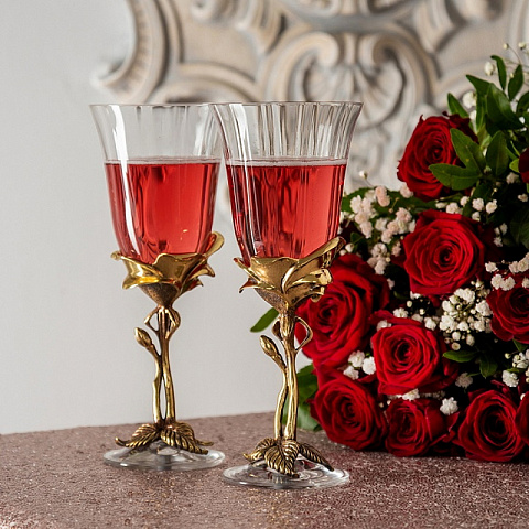 Набор бокалов для вина в шкатулке Розы (2 шт) - рис 2.