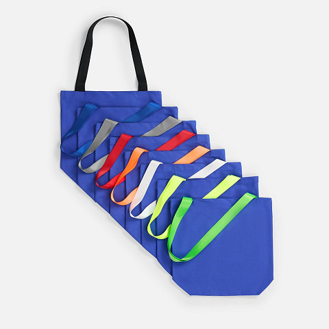 Шопер B5, синий с широкими красными ручками - рис 3.