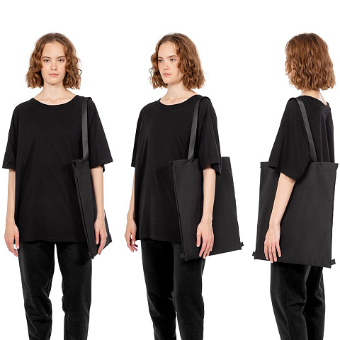 Шопер B3, черный с черными ручками - рис 5.