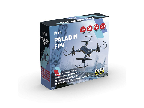 Квадрокоптер Hiper HQC-0031 Paladin FPV 0.3Mpix 480р WiFi ПДУ черный/серый (Р) - рис 5.