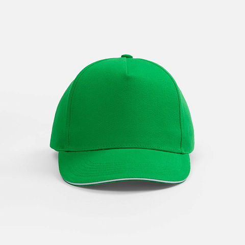 Бейсболка Classic 2.0, ярко-зеленая с белым кантом - рис 4.