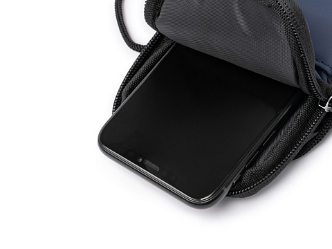 Сумка для мобильного телефона SEUL из экокожи, синий нейви - рис 2.