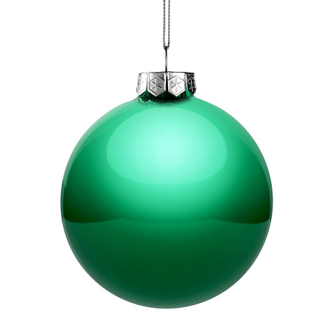 Елочный шар Finery Gloss, 10 см, глянцевый зеленый - рис 3.